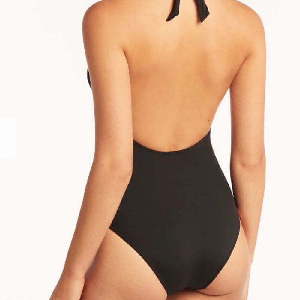 Sea Level Eco Essentials Keyhole Halter One Piece - Picture 2 of 7